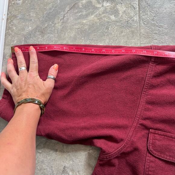 Vintage Field and Stream Brick Red Flannel Button Up Shirt Shacket XXL - Picture 5 of 7